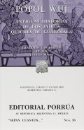 Popol Wuj.   Antiguas historias de los indios Quiches de Guatemala